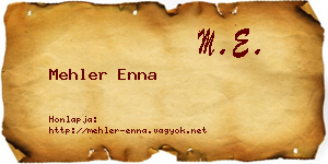 Mehler Enna névjegykártya